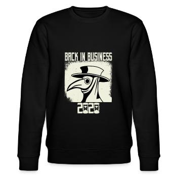 Pestdoktor Pest Plague Doctor Back In Business - Stanley/Stella Unisex Bio-Sweatshirt CHANGER  - Schwarz - Vorne - Nik (191cm) & Marisol (170cm)