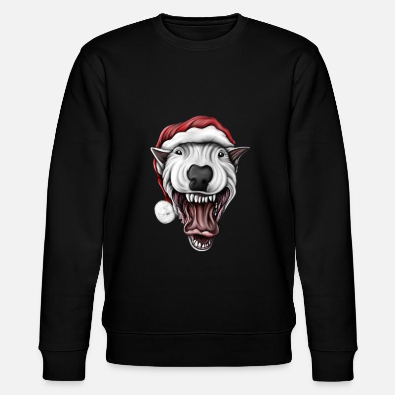 Bullterrier Santa - Stanley/Stella Unisex Bio-Sweatshirt CHANGER  - Schwarz