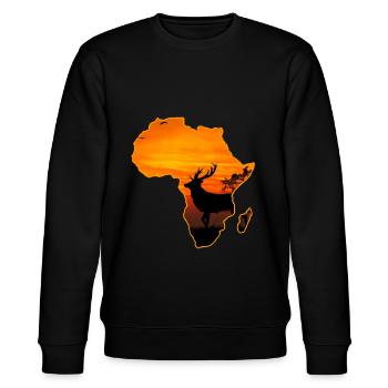 Afrique Animal - Sweat bio CHANGER Stanley/Stella Unisexe - noir - Devant - Nik (191cm) & Marisol (170cm)