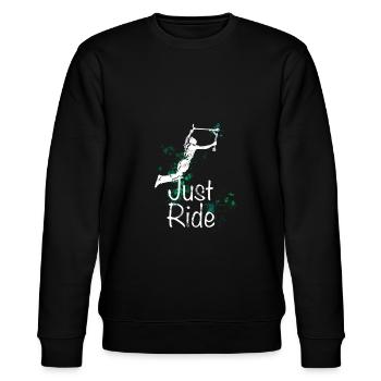 JUST RIDE Freestyle Scooter - Stanley/Stella Unisex Bio-Sweatshirt CHANGER  - Schwarz - Vorne - Nik (191cm) & Marisol (170cm)