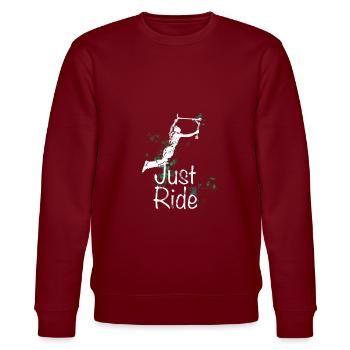 JUST RIDE Freestyle Scooter - Stanley/Stella Unisex Bio-Sweatshirt CHANGER  - Burgunderrot - Vorne - Nik (191cm) & Marisol (170cm)