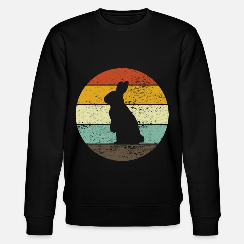 Rabbit Easter Retro Gift - Stanley/Stella CHANGER Unisex Organic Sweatshirt - black