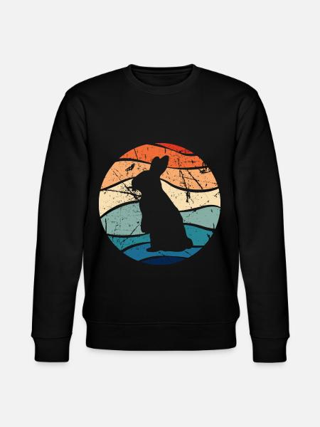 Rabbit Easter Retro Gift - Stanley/Stella CHANGER Unisex Organic Sweatshirt - black