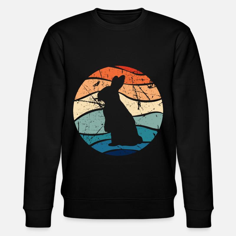 Rabbit Easter Retro Gift - Stanley/Stella CHANGER Unisex Organic Sweatshirt - black