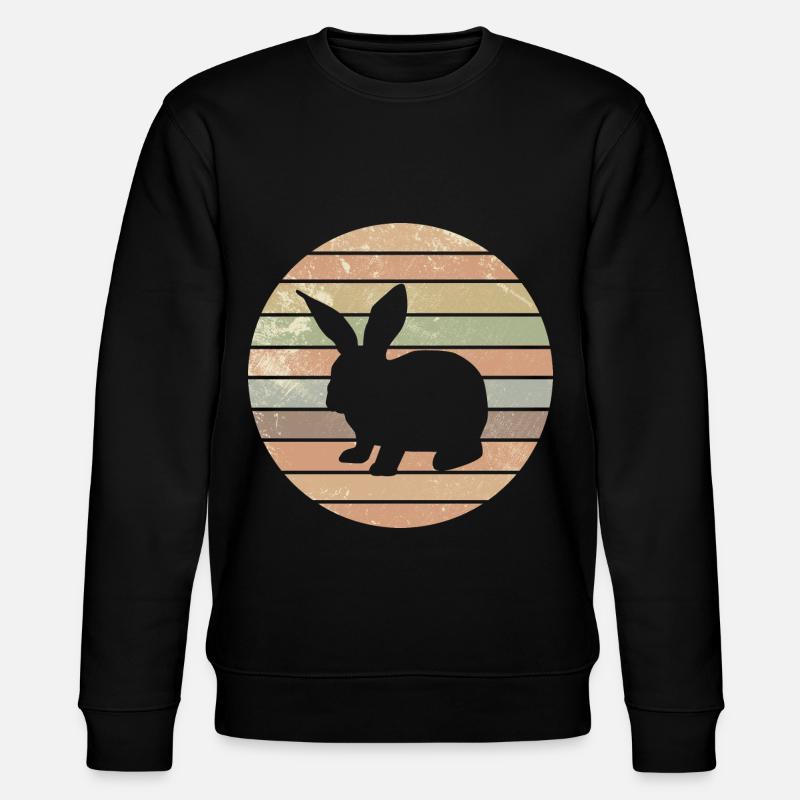 Rabbit Easter Retro Gift - Stanley/Stella CHANGER Unisex Organic Sweatshirt - black