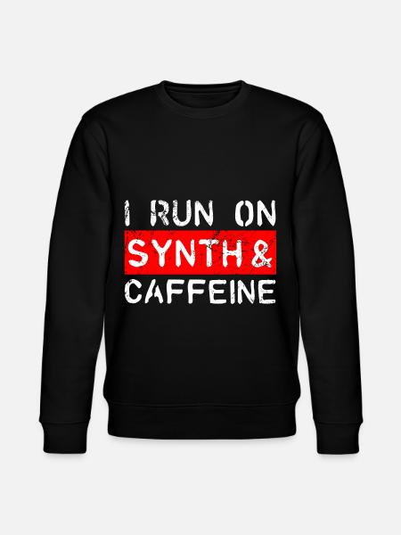 I run on synth & caffeine - Stanley/Stella CHANGER Unisex Organic Sweatshirt - black