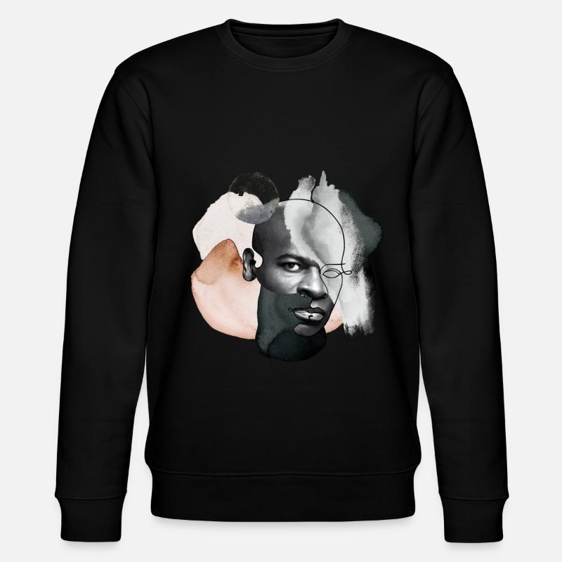 männliches POC Portrait - Stanley/Stella Unisex Bio-Sweatshirt CHANGER  - Schwarz