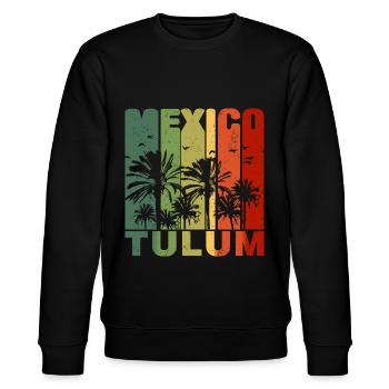 Tulum Party Frühlingsferien fuck Strand Betrunken - Stanley/Stella Unisex Bio-Sweatshirt CHANGER  - Schwarz - Vorne - Nik (191cm) & Marisol (170cm)