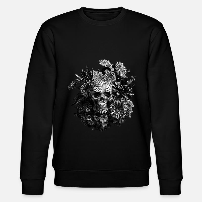 Engraved Skull - Stanley/Stella CHANGER Unisex Organic Sweatshirt - black