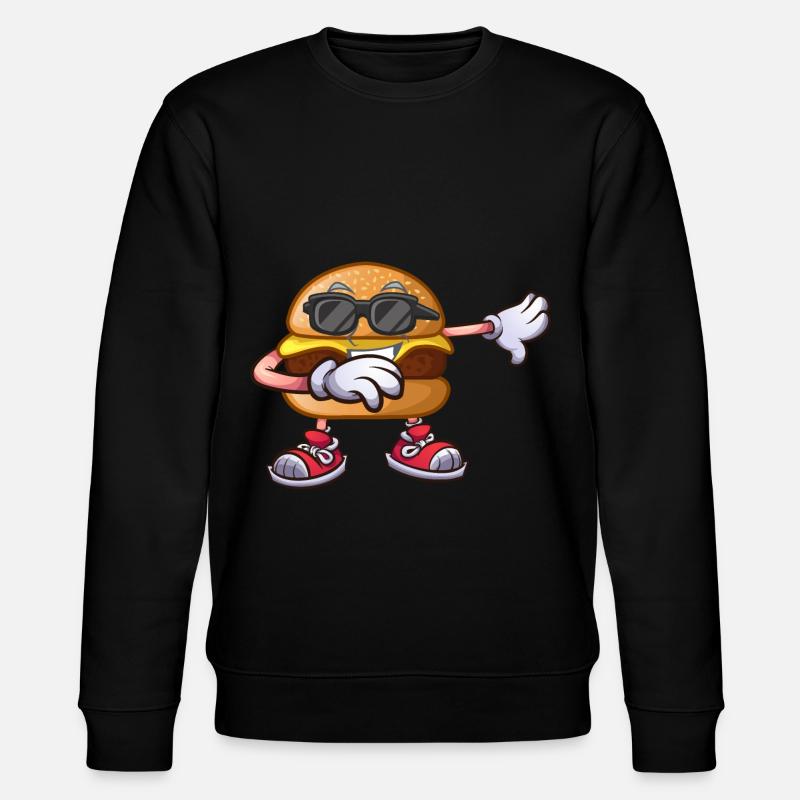 Cheeseburger Gift - Stanley/Stella CHANGER Unisex Organic Sweatshirt - black