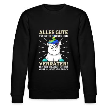 Jobwechsel Kollegen Abschied Arbeitskollegen - Stanley/Stella Unisex Bio-Sweatshirt CHANGER  - Schwarz - Vorne - Nik (191cm) & Marisol (170cm)