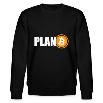 Bitcoin Plan B cryptomonnaie Blockchain Cadeau - Sweat bio CHANGER Stanley/Stella Unisexe - noir - Devant - Nik (191cm) & Marisol (170cm)