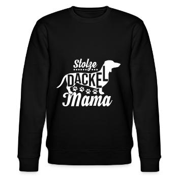 Stolze Dackel Mama mit Pfote für Frauchen - Stanley/Stella Unisex Bio-Sweatshirt CHANGER  - Schwarz - Vorne - Nik (191cm) & Marisol (170cm)