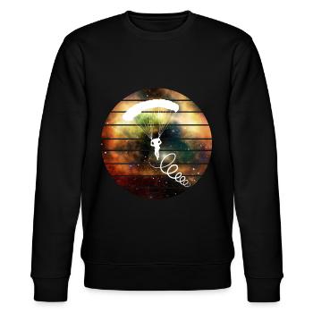 Nice Skydiving Shirt For Skydivers Flying T-shirt - Stanley/Stella Unisex Bio-Sweatshirt CHANGER  - Schwarz - Vorne - Nik (191cm) & Marisol (170cm)