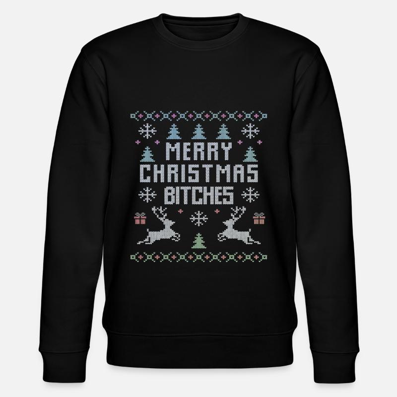 Pull de Noël moche Weihnachten - Sweat bio CHANGER Stanley/Stella Unisexe - noir