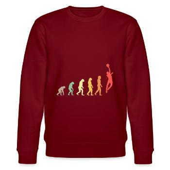 Basketball Zitat Evolution Basketball Lustig - Stanley/Stella Unisex Bio-Sweatshirt CHANGER  - Burgunderrot - Vorne - Nik (191cm) & Marisol (170cm)