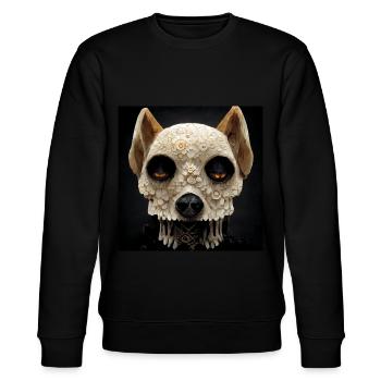 Hund Hündin Schädel Totenkopf Skull - Stanley/Stella Unisex Bio-Sweatshirt CHANGER  - Schwarz - Vorne - Nik (191cm) & Marisol (170cm)