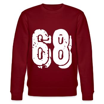 68 Zahl Trikot - Stanley/Stella Unisex Bio-Sweatshirt CHANGER  - Burgunderrot - Vorne - Nik (191cm) & Marisol (170cm)