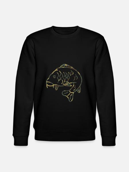 Karpfen Fischer Angler Fischen Camouflage - Stanley/Stella Unisex Bio-Sweatshirt CHANGER  - Schwarz