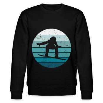 Snowboarding Geschenkidee für Snowboarder Snowboar - Stanley/Stella Unisex Bio-Sweatshirt CHANGER  - Schwarz - Vorne - Nik (191cm) & Marisol (170cm)