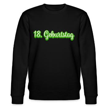 18. Geburtstag 18 Jahre Geschenkidee - Stanley/Stella Unisex Bio-Sweatshirt CHANGER  - Schwarz - Vorne - Nik (191cm) & Marisol (170cm)