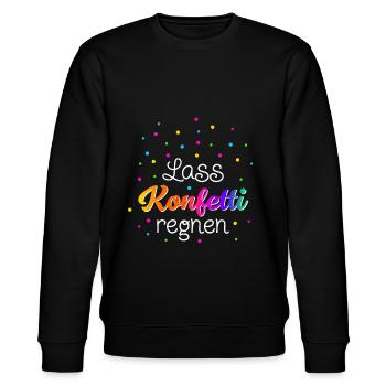 Lass Konfetti regnen - Stanley/Stella Unisex Bio-Sweatshirt CHANGER  - Schwarz - Vorne - Nik (191cm) & Marisol (170cm)