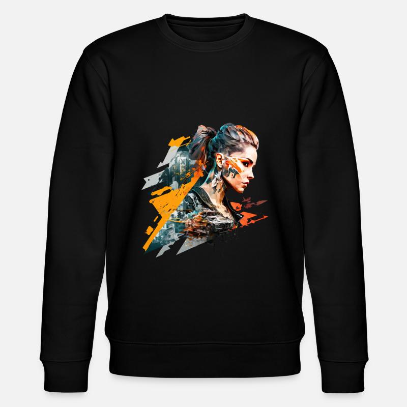 Cyber Punk No108 - Stanley/Stella Unisex Bio-Sweatshirt CHANGER  - Schwarz