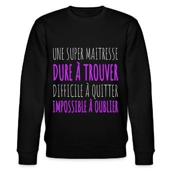 Super maitresse cadeau pour maîtresse d' école - Sweat bio CHANGER Stanley/Stella Unisexe - noir - Devant - Nik (191cm) & Marisol (170cm)