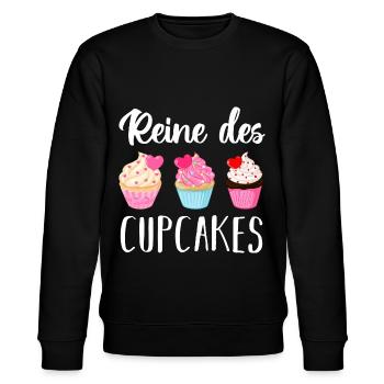 Reine des cupcakes cadeau pâtisserie patissière - Sweat bio CHANGER Stanley/Stella Unisexe - noir - Devant - Nik (191cm) & Marisol (170cm)