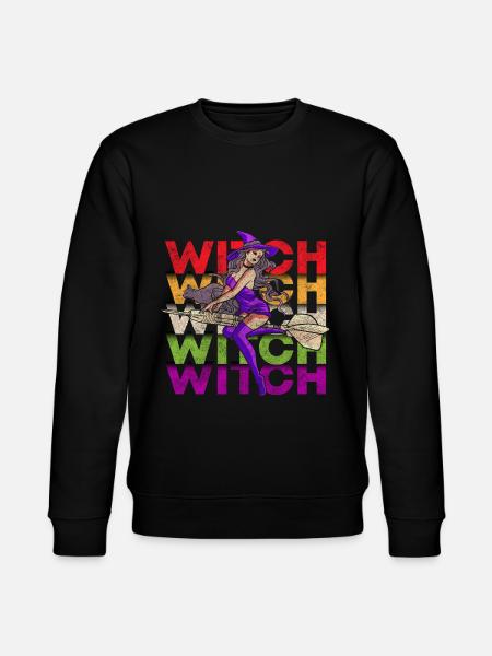 Witches Witches' Broom Halloween - Stanley/Stella CHANGER Unisex Organic Sweatshirt - black