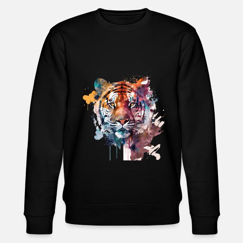 Tiger - Stanley/Stella Unisex Bio-Sweatshirt CHANGER  - Schwarz