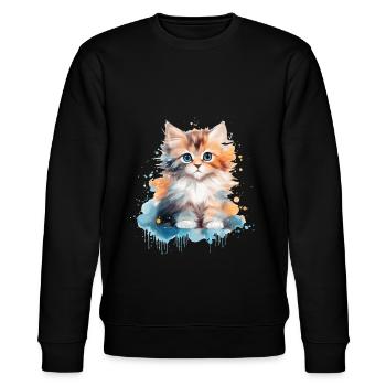 Kätzchen - Stanley/Stella Unisex Bio-Sweatshirt CHANGER  - Schwarz - Vorne - Nik (191cm) & Marisol (170cm)