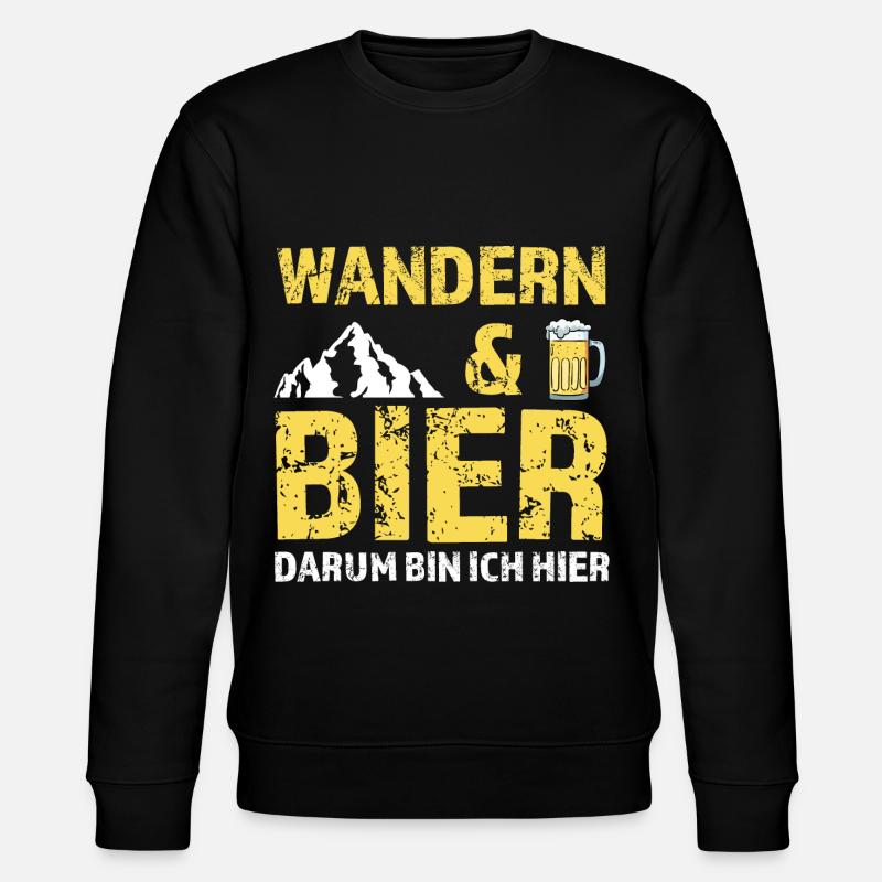 Wandern Bier Berg Geschenk - Stanley/Stella Unisex Bio-Sweatshirt CHANGER  - Schwarz