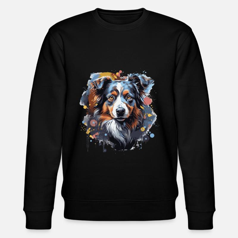 Australischer Schäferhund - Stanley/Stella Unisex Bio-Sweatshirt CHANGER  - Schwarz