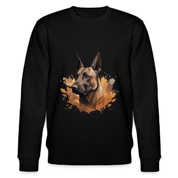 Belgian Shepherd Malinois - Stanley/Stella CHANGER Unisex Organic Sweatshirt - black - Front - Nik (191cm) & Marisol (170cm)