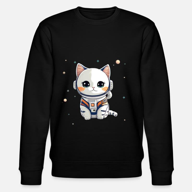 Chatstronaute mignon #3 - Sweat bio CHANGER Stanley/Stella Unisexe - noir