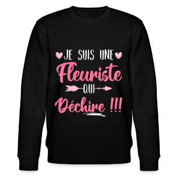 Je suis une fleuriste qui déchire humour cadeau - Sweat bio CHANGER Stanley/Stella Unisexe - noir - Devant - Nik (191cm) & Marisol (170cm)