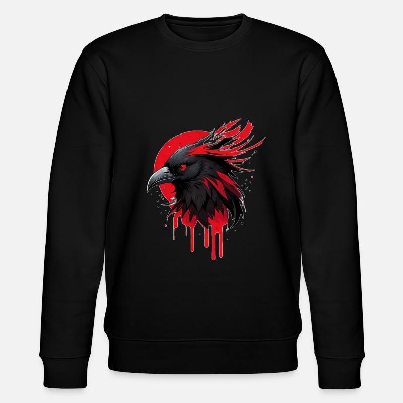 Fantasy bird red-black - Stanley/Stella CHANGER Unisex Organic Sweatshirt - black