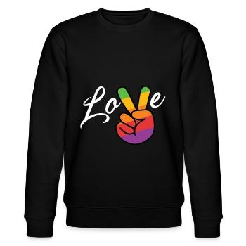LGBTQ Arc-en-ciel Bisexuelle Fierté Gay Lesbienne - Sweat bio CHANGER Stanley/Stella Unisexe - noir - Devant - Nik (191cm) & Marisol (170cm)