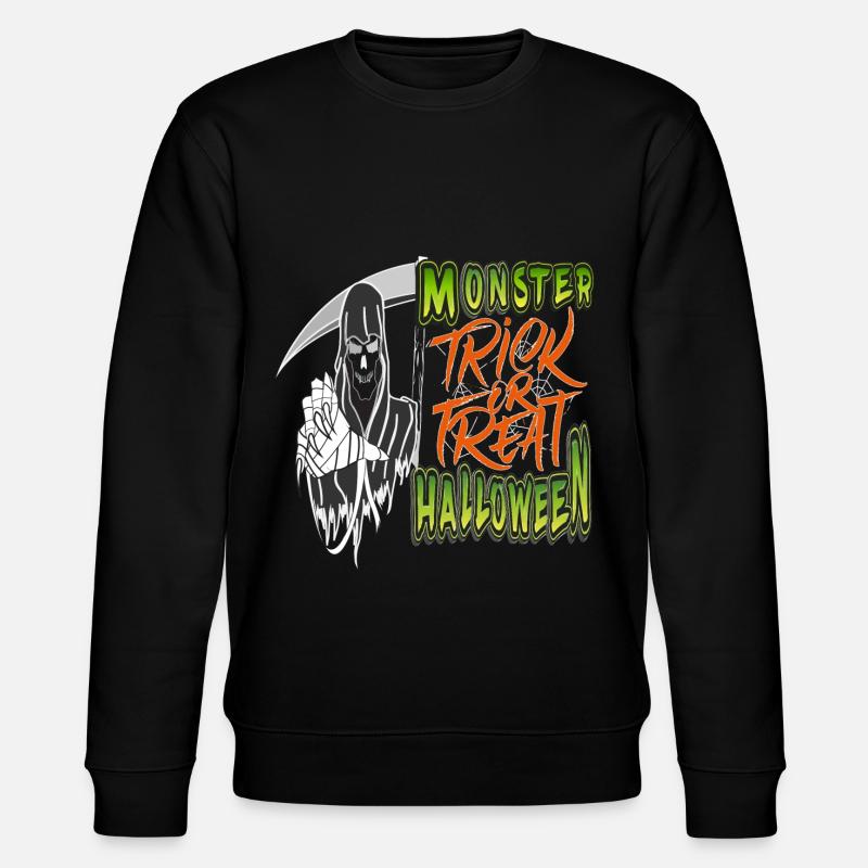 Monster Halloween Süßes oder Saures - Stanley/Stella Unisex Bio-Sweatshirt CHANGER  - Schwarz