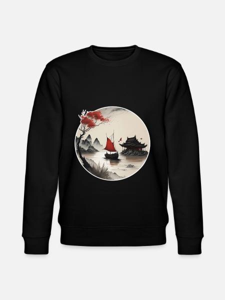 Asian landscape - Stanley/Stella CHANGER Unisex Organic Sweatshirt - black