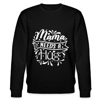 Mama needs a hug with little white hearts - Stanley/Stella CHANGER Unisex Organic Sweatshirt - black - Front - Nik (191cm) & Marisol (170cm)
