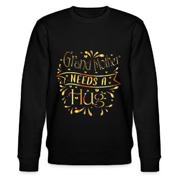 Grand Mother needs a hug gold style - Stanley/Stella CHANGER Unisex Organic Sweatshirt - black - Front - Nik (191cm) & Marisol (170cm)