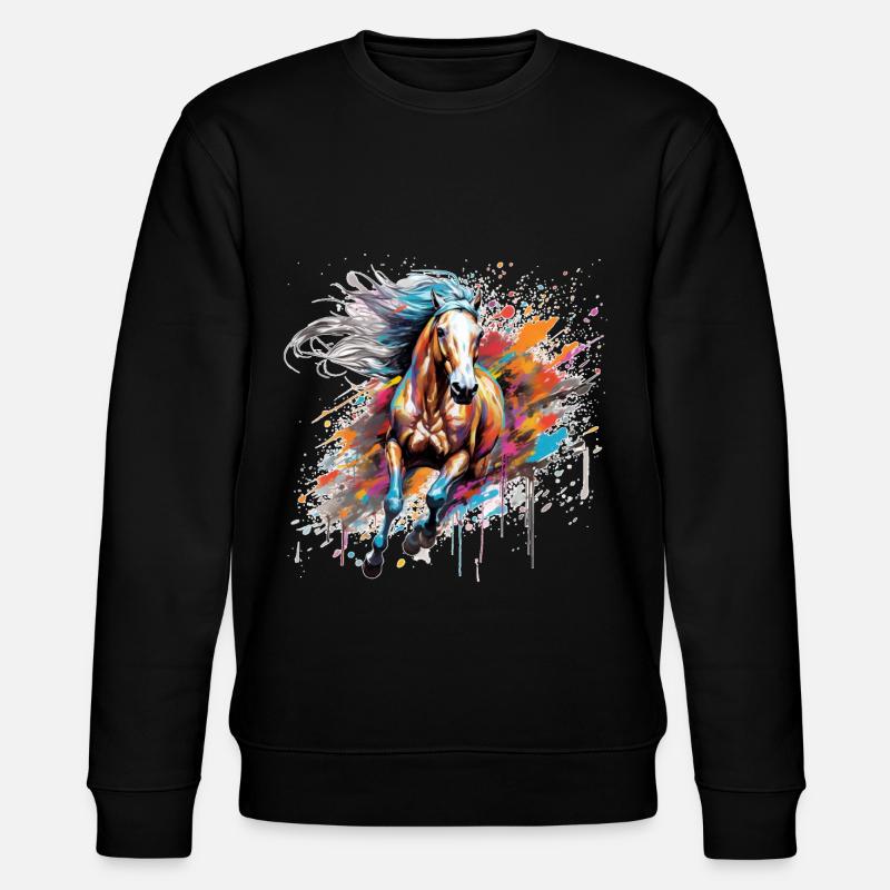 Cheval, horse - Sweat bio CHANGER Stanley/Stella Unisexe - noir