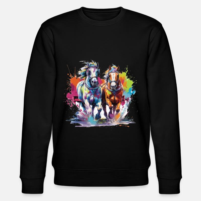 Pferd, Pferd - Stanley/Stella Unisex Bio-Sweatshirt CHANGER  - Schwarz