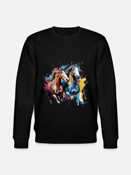 Cheval, chevaux - Sweat bio CHANGER Stanley/Stella Unisexe - noir