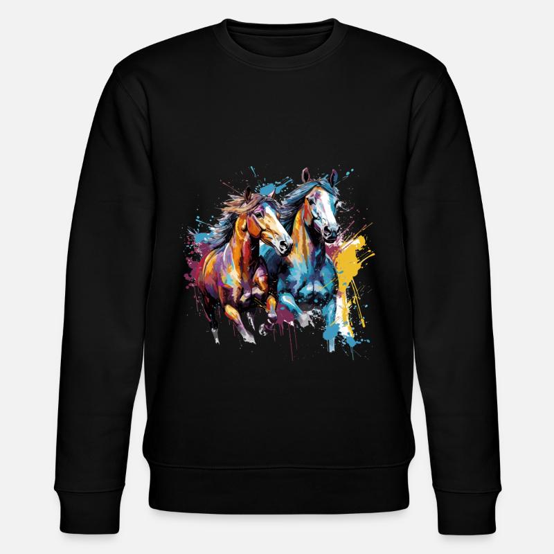 Cheval, chevaux - Sweat bio CHANGER Stanley/Stella Unisexe - noir