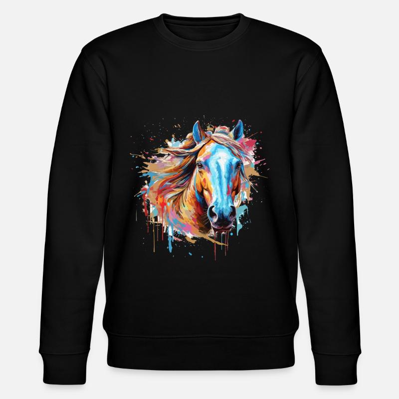 Pferd, Pferd - Stanley/Stella Unisex Bio-Sweatshirt CHANGER  - Schwarz