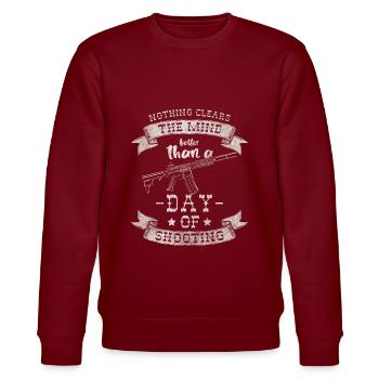 Weapons Sport Shooting Assault Rifle - Stanley/Stella CHANGER Unisex Organic Sweatshirt - burgundy - Front - Nik (191cm) & Marisol (170cm)
