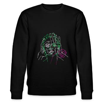 Visage entrelacé par les mains - Vert Rose - Sweat bio CHANGER Stanley/Stella Unisexe - noir - Devant - Nik (191cm) & Marisol (170cm)